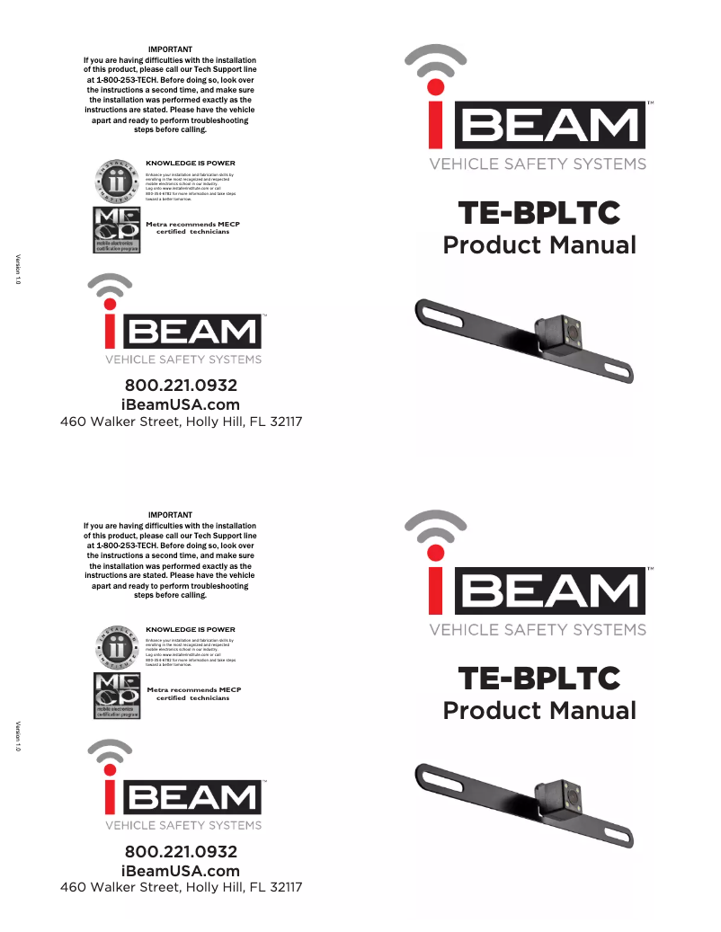 Página 1 del manual Manual de usuario Metra TE-BPLTC