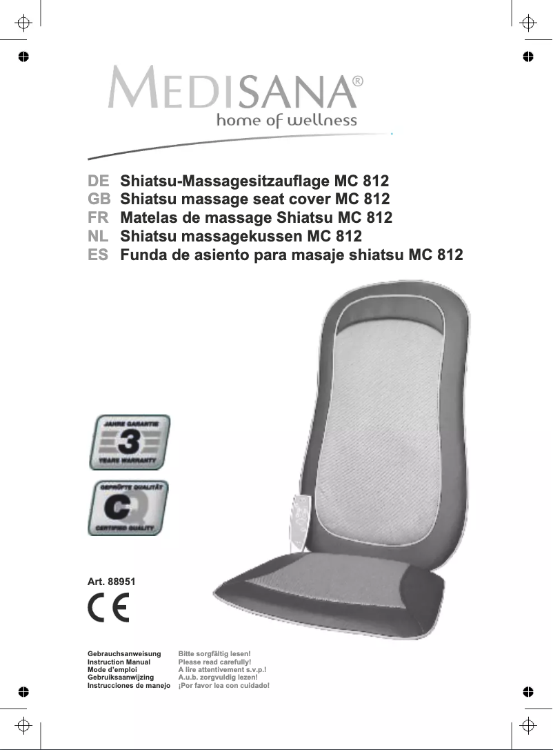 Imagen de la primera página del manual del dispositivo Shiatsu MC 812