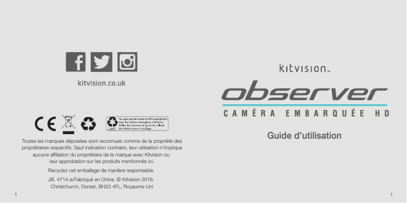 Imagen de la primera página del manual del dispositivo Observer