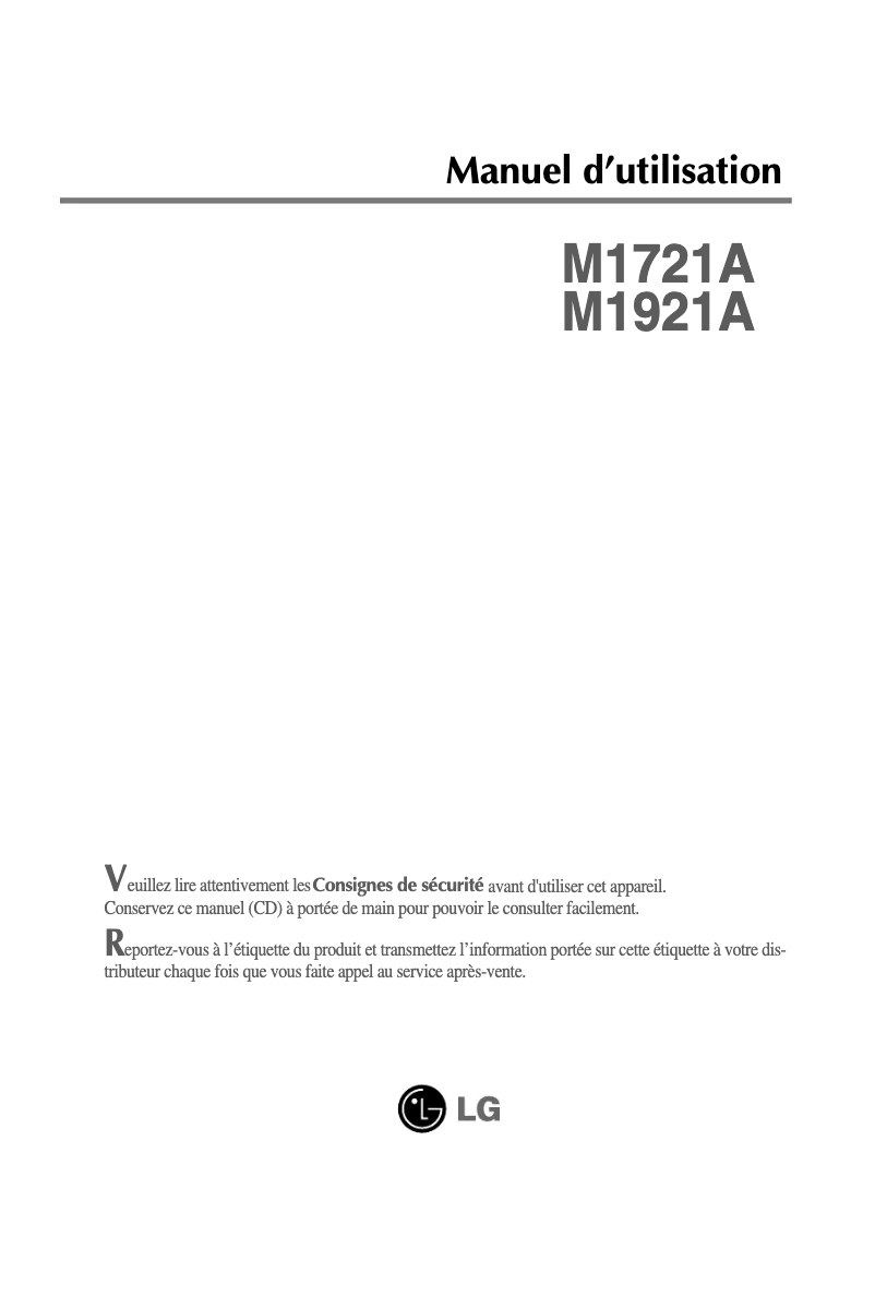 Imagen de la primera página del manual del dispositivo M1921A