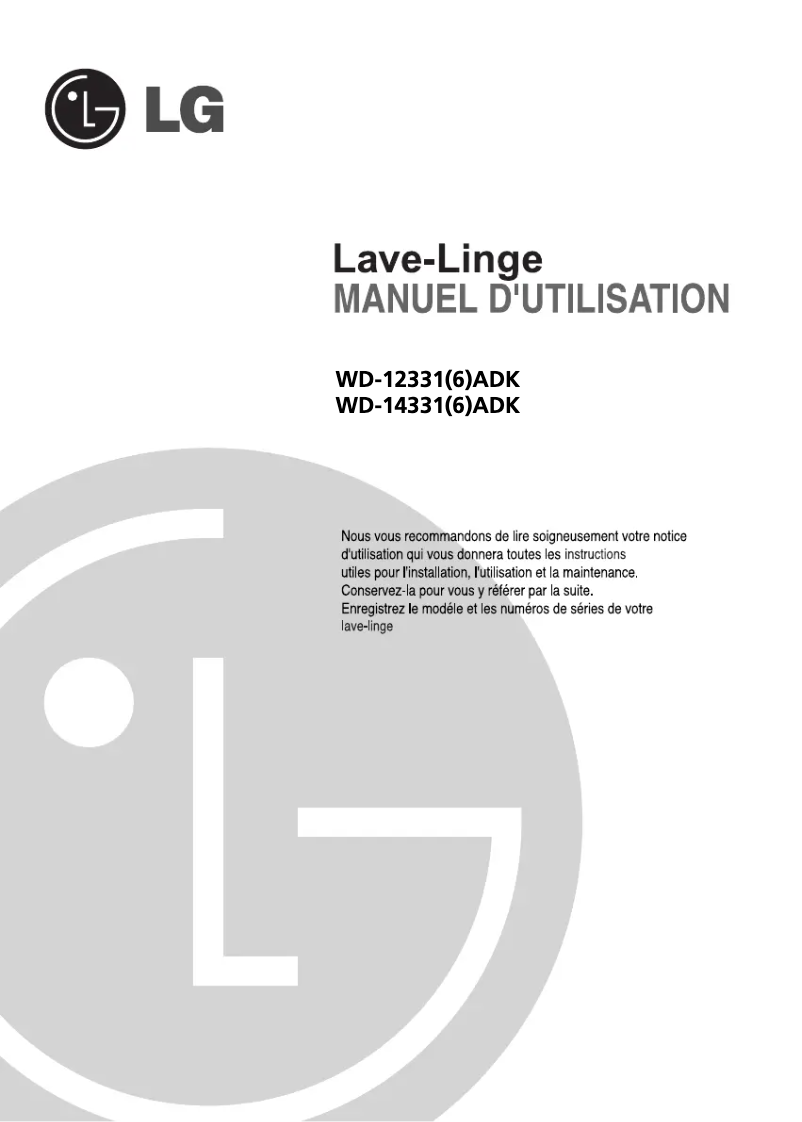 Página nº 1 - Manual de usuario LG WD-14336ADK