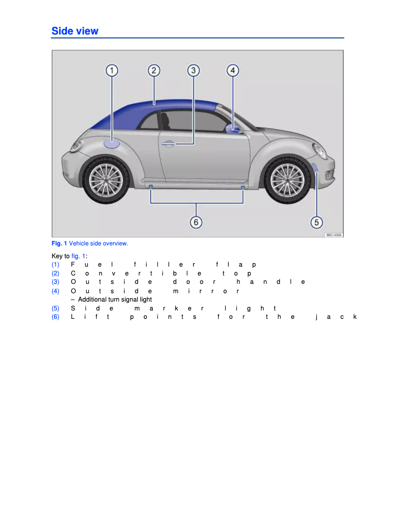 Imagen de la primera página del manual del dispositivo Beetle Cabriolet (2013)