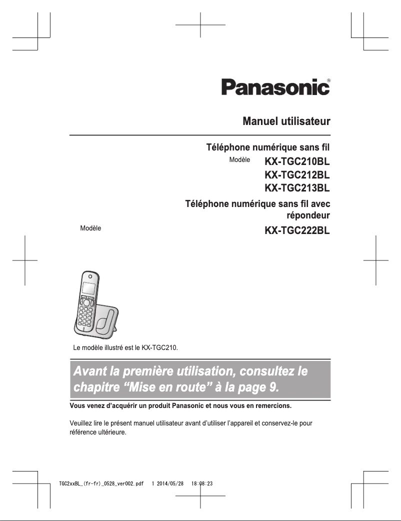 Página 1 del manual Manual de usuario Panasonic KX-TGC222BLB