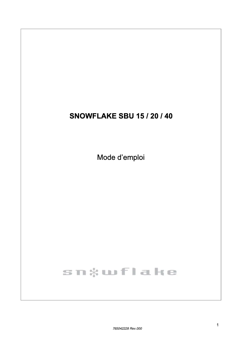 Página 1 del manual Manual de usuario Gram SBU20HTE