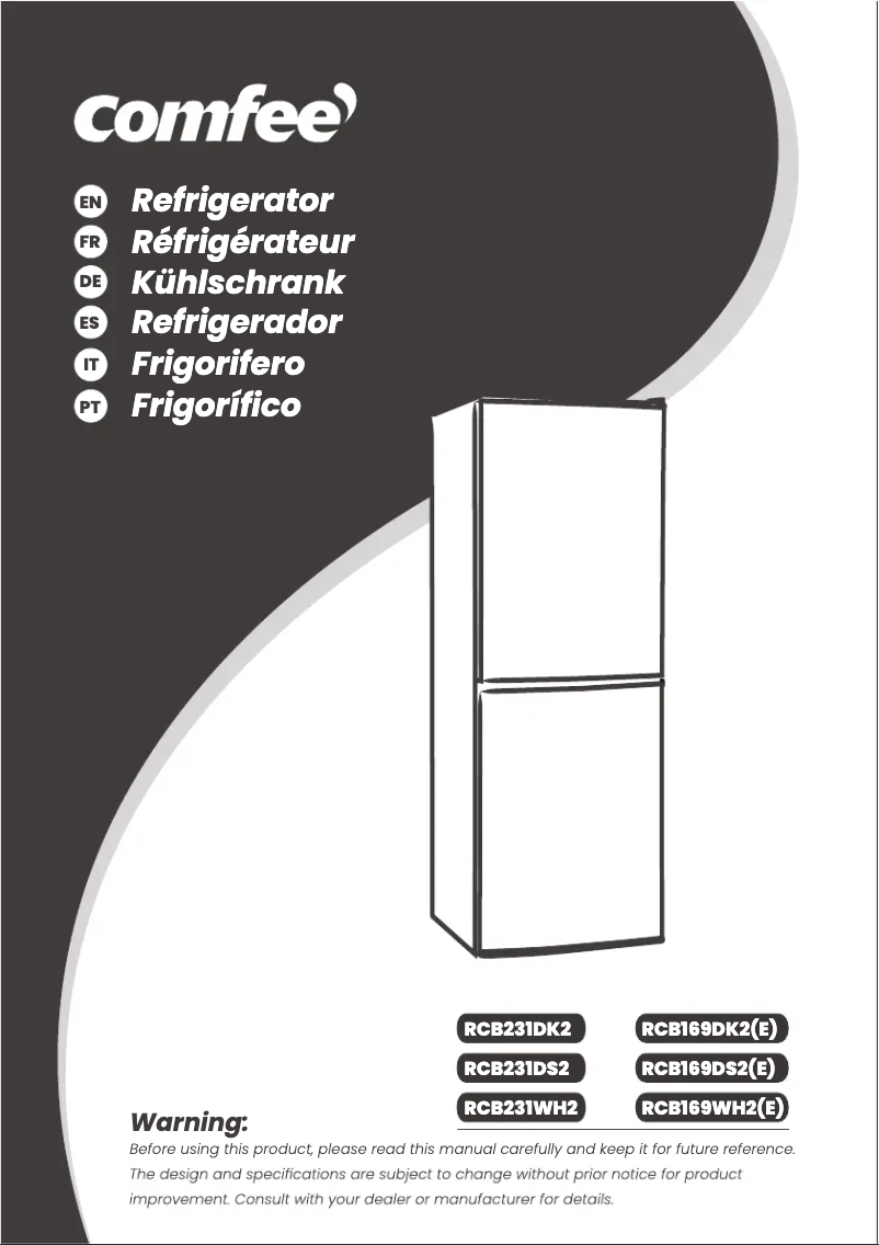 Imagen de la primera página del manual del dispositivo RCB169WH2