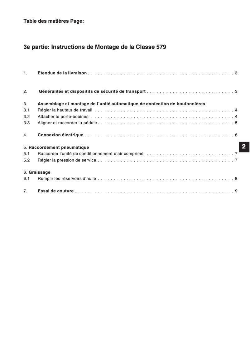 Página 1 del manual Guía de instalación Dürkopp Adler 579