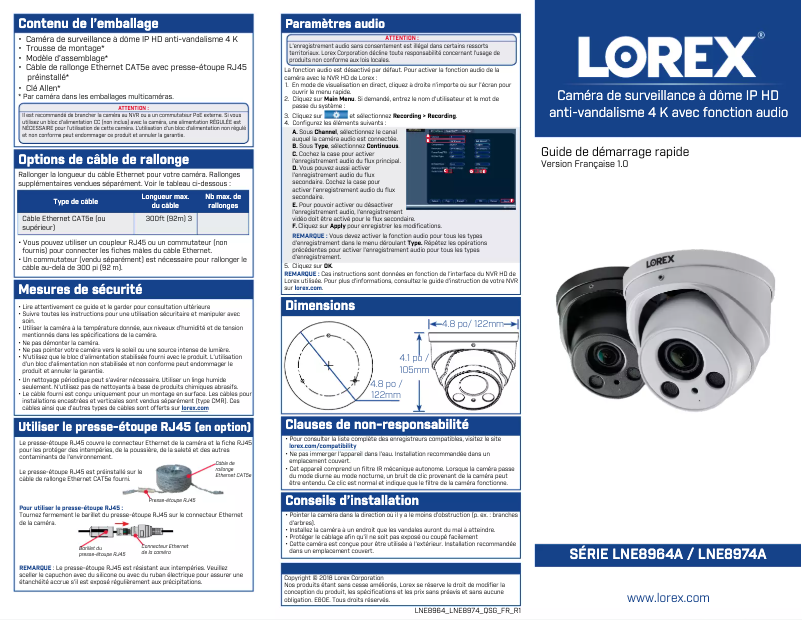 Imagen de la primera página del manual del dispositivo LNE8964AB