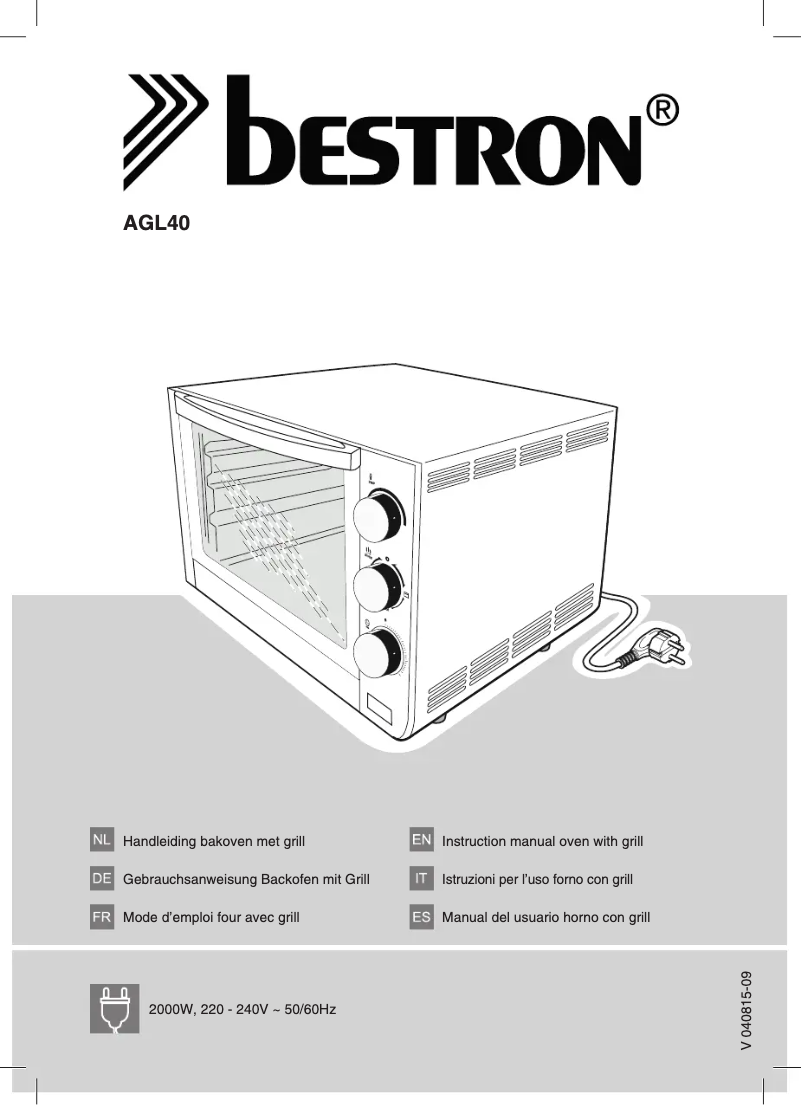 Página 1 del manual Manual de usuario Bestron AGL40