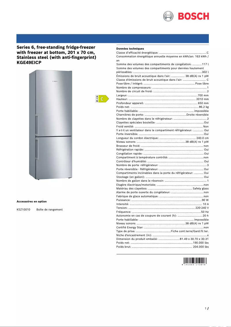 Imagen de la primera página del manual del dispositivo KGE49EICP