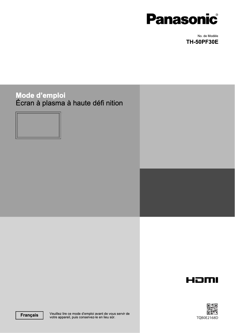 Página nº 1 - Manual de usuario Panasonic TH-50PF30E