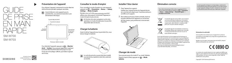 Imagen de la primera página del manual del dispositivo Galaxy Tab Pro S