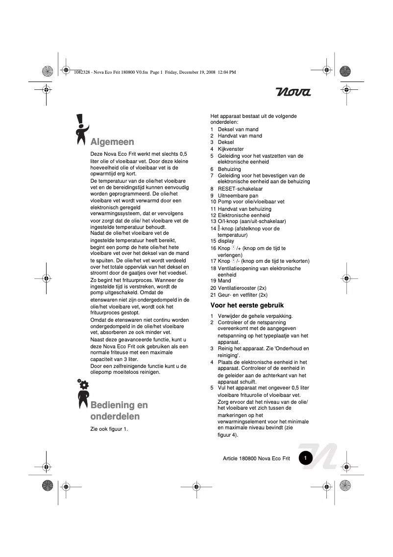 Imagen de la primera página del manual del dispositivo Eco Frit 180800