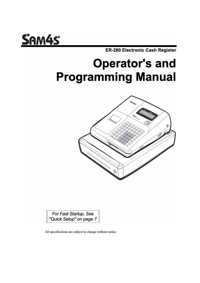 Página nº 1 - Manual de usuario Sam4S ER-265