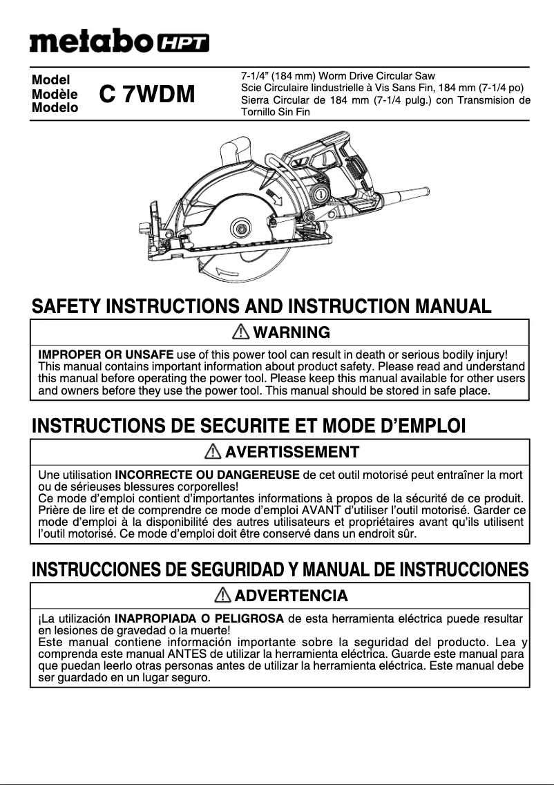 Imagen de la primera página del manual del dispositivo C7WDM