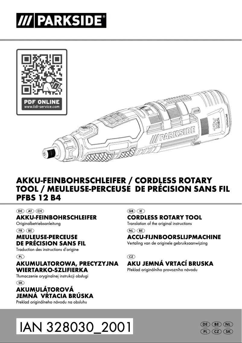 Imagen de la primera página del manual del dispositivo PFBS 12 B4