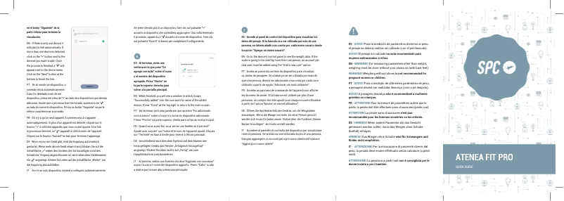 Imagen de la primera página del manual del dispositivo Atenea Fit Pro