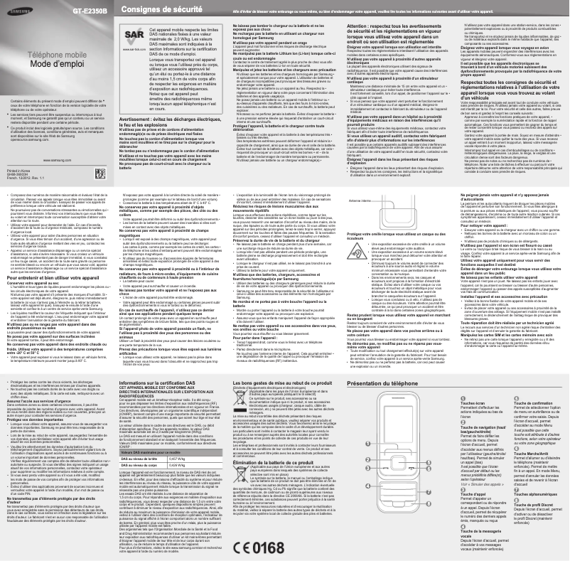 Página 1 del manual Manual de usuario Samsung GT-E2350B