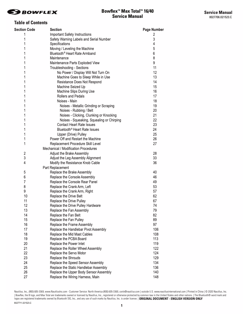 Imagen de la primera página del manual del dispositivo Max Total 40