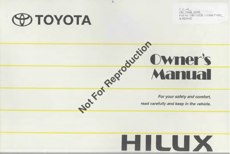 Página 1 del manual Manual de usuario Toyota Hilux (2006)