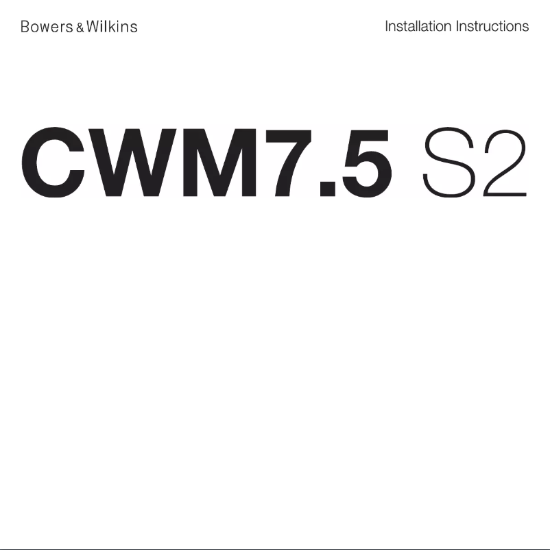 Página 1 del manual Manual de instrucciones Bowers & Wilkins CWM7.5 S2