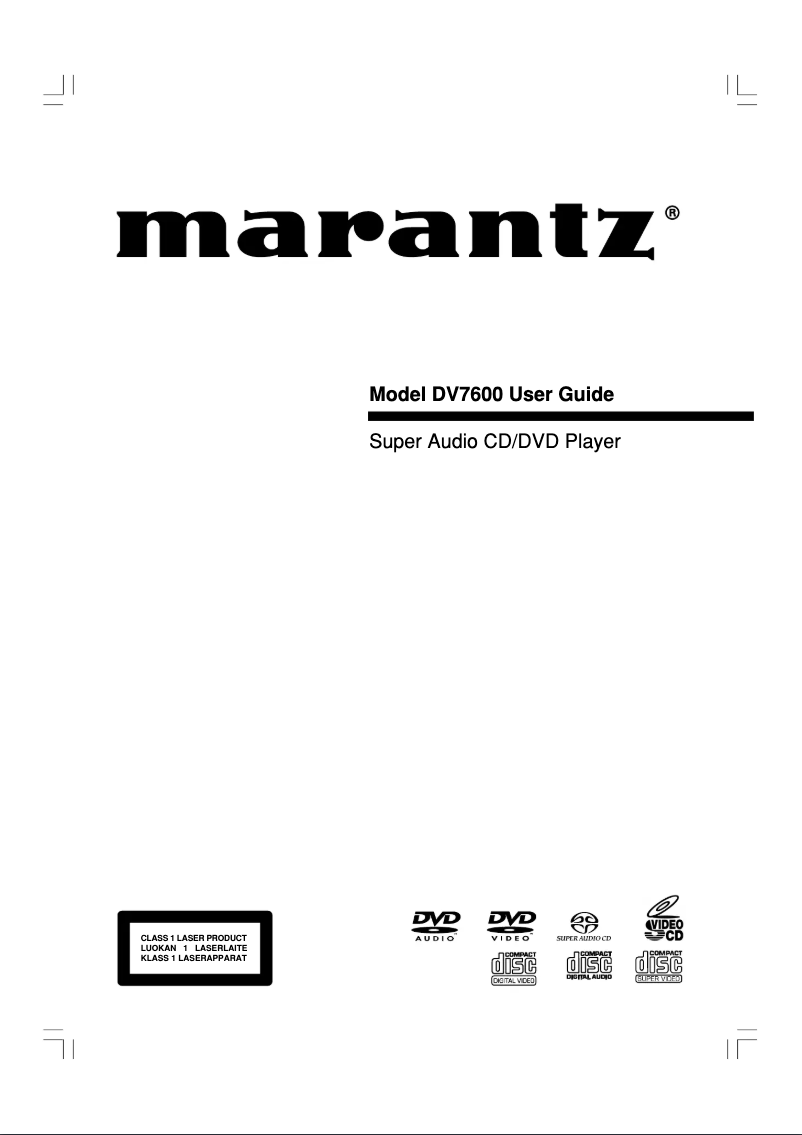 Página 1 del manual Manual de usuario Marantz DV7600