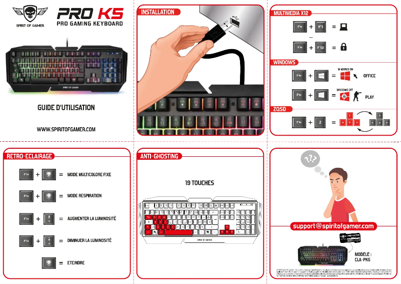 Página nº 1 - Manual de usuario Spirit of Gamer PRO K5