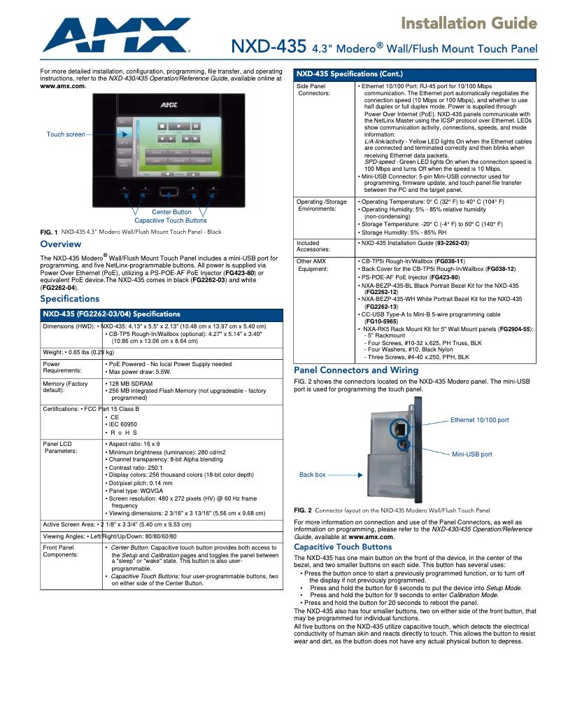 Página 1 del manual Manual de usuario AMX NXD-435