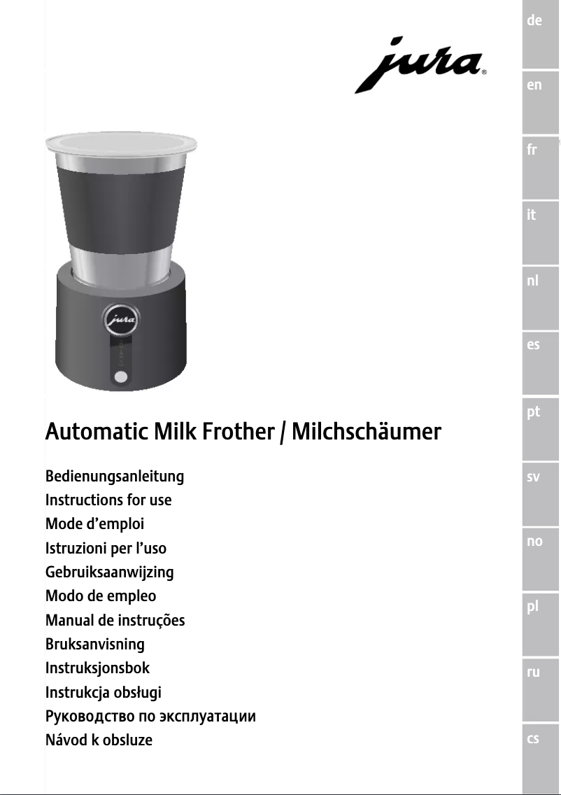 Página nº 1 - Manual de usuario Jura Automatic Milk Frother