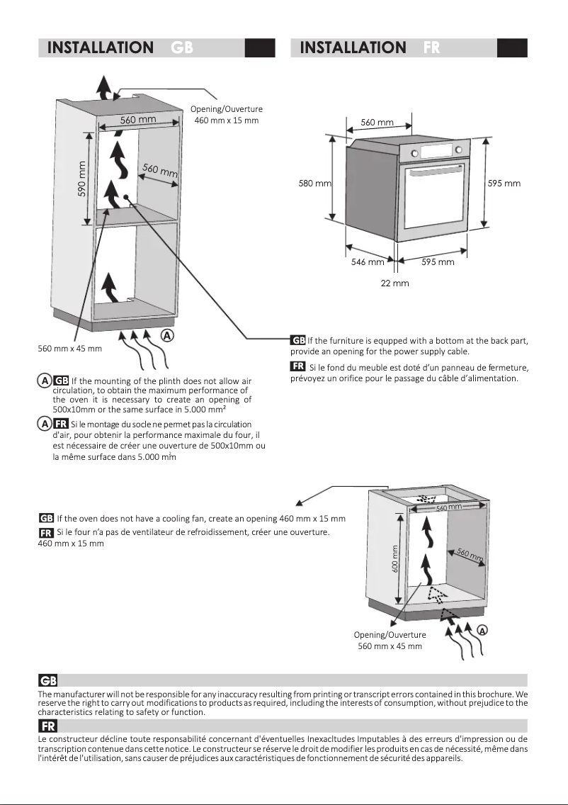 Página 1 del manual Guía de instalación Rosieres RFC3O3351PN