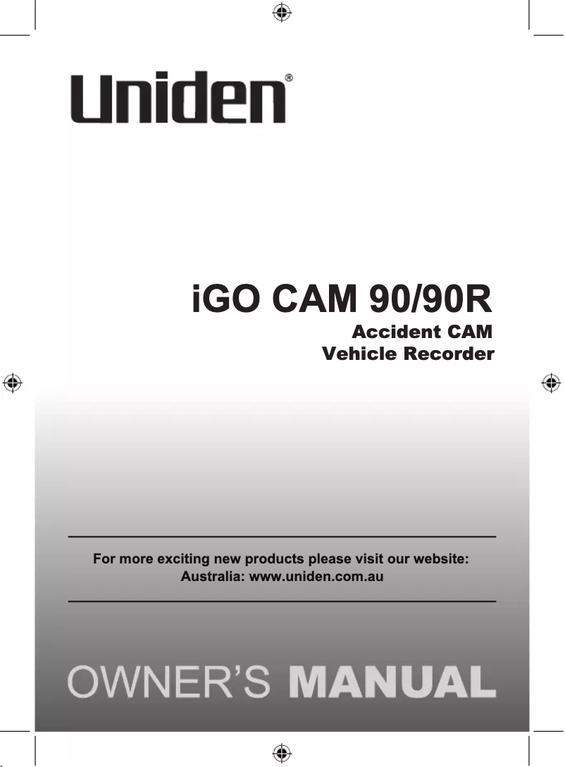 Imagen de la primera página del manual del dispositivo iGO CAM 90R