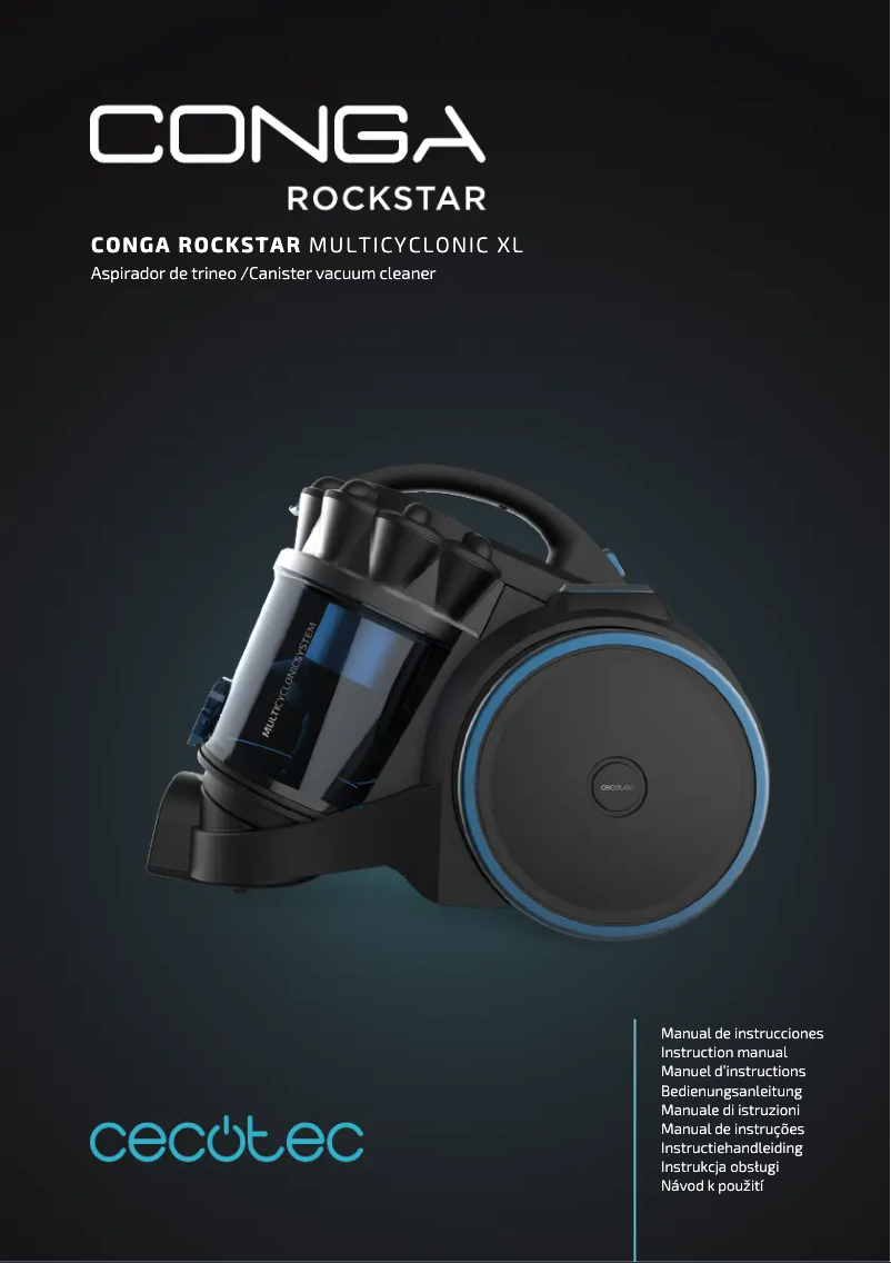 Página 1 del manual Manual de usuario Cecotec Conga Rockstar Multicyclonic XXL