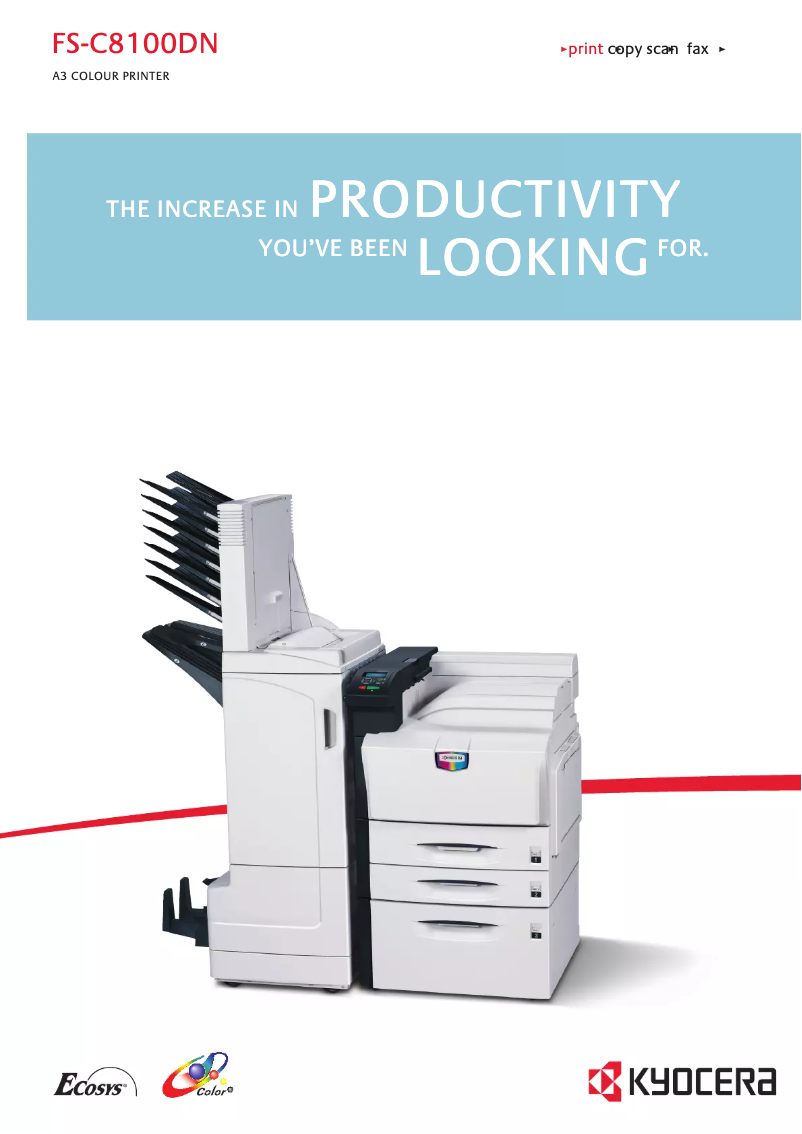 Página 1 del manual Folleto Kyocera FS-C8100DN
