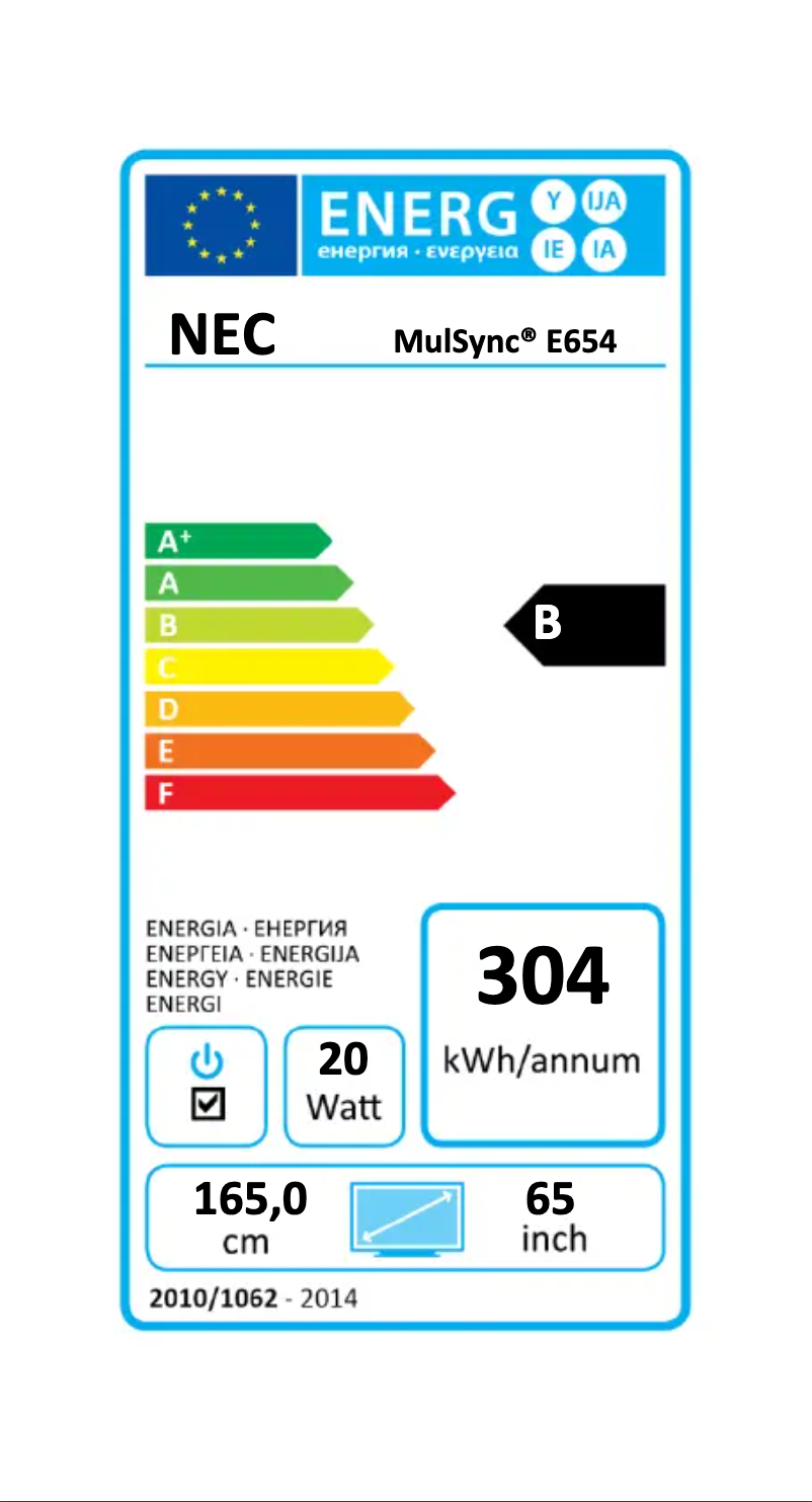 Imagen de la primera página del manual del dispositivo MultiSync E654