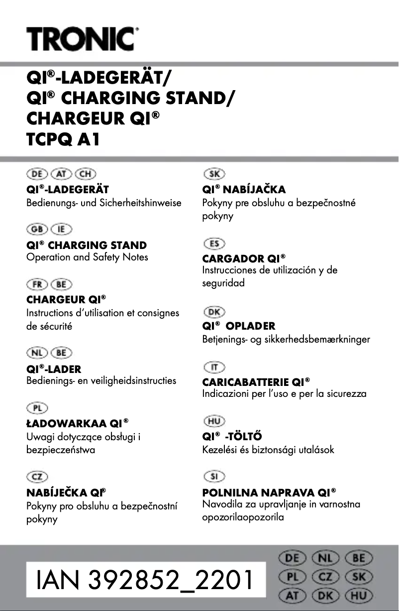 Página 1 del manual Manual de usuario Tronic TCPQ A1