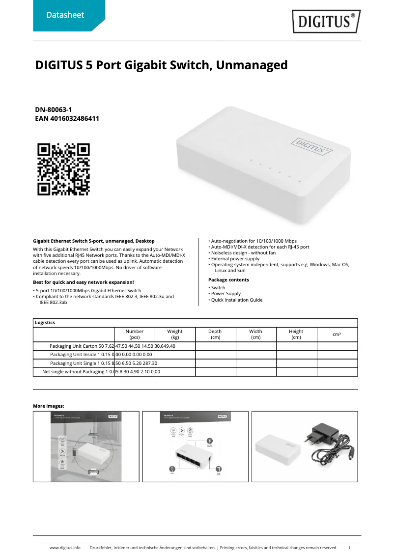 Imagen de la primera página del manual del dispositivo DN-80063-1
