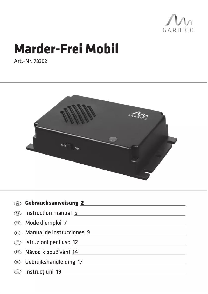 Imagen de la primera página del manual del dispositivo 78302