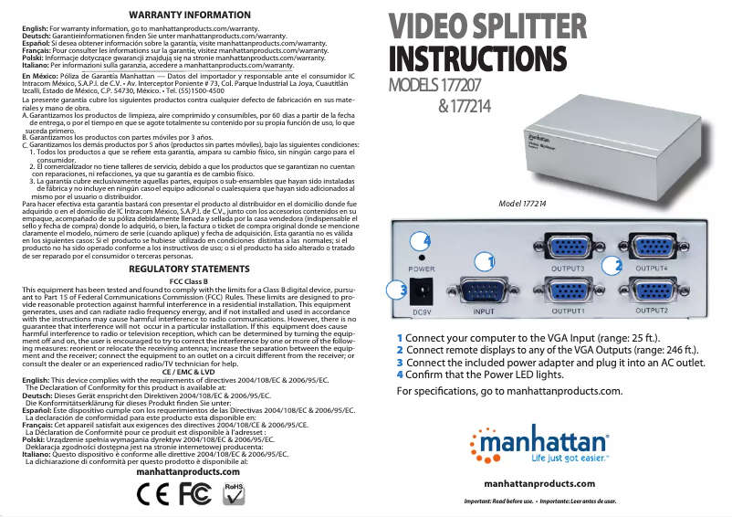 Página 1 del manual Manual de usuario Manhattan 177207