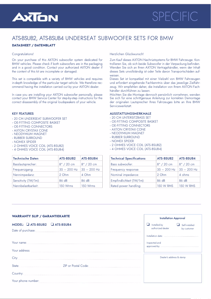 Imagen de la primera página del manual del dispositivo ATS-BSUB4