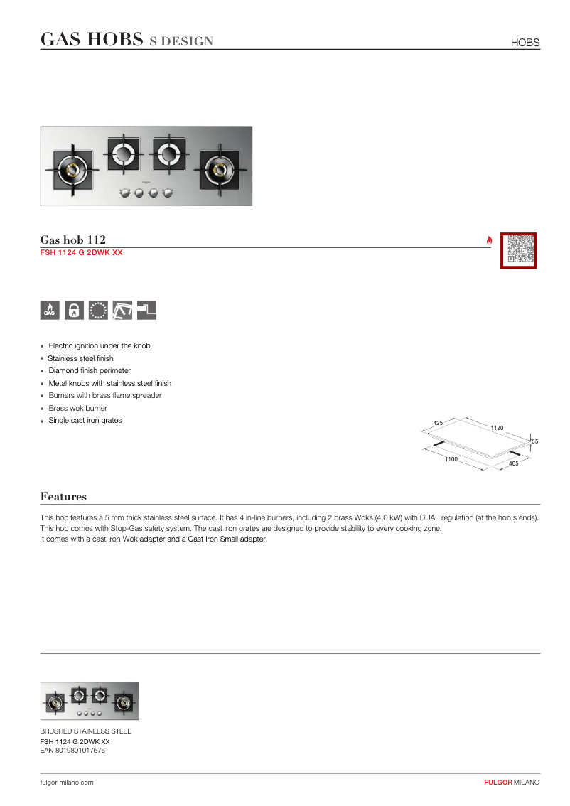 Página nº 1 - Ficha técnica Fulgor Milano FSH 1124 G 2DWK XX