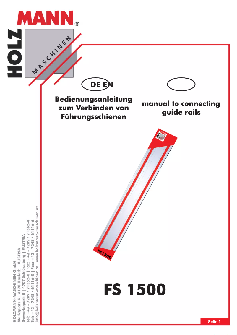 Imagen de la primera página del manual del dispositivo FS 1500