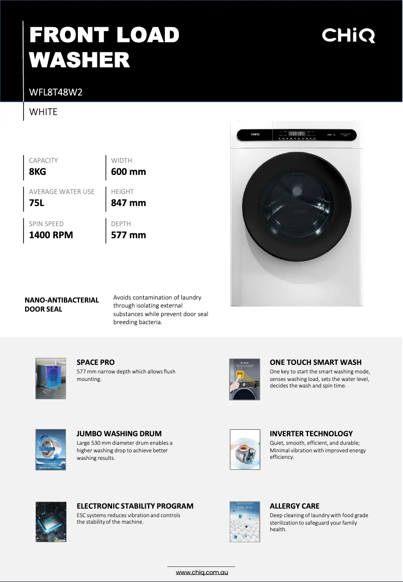 Imagen de la primera página del manual del dispositivo WFL8T48W2