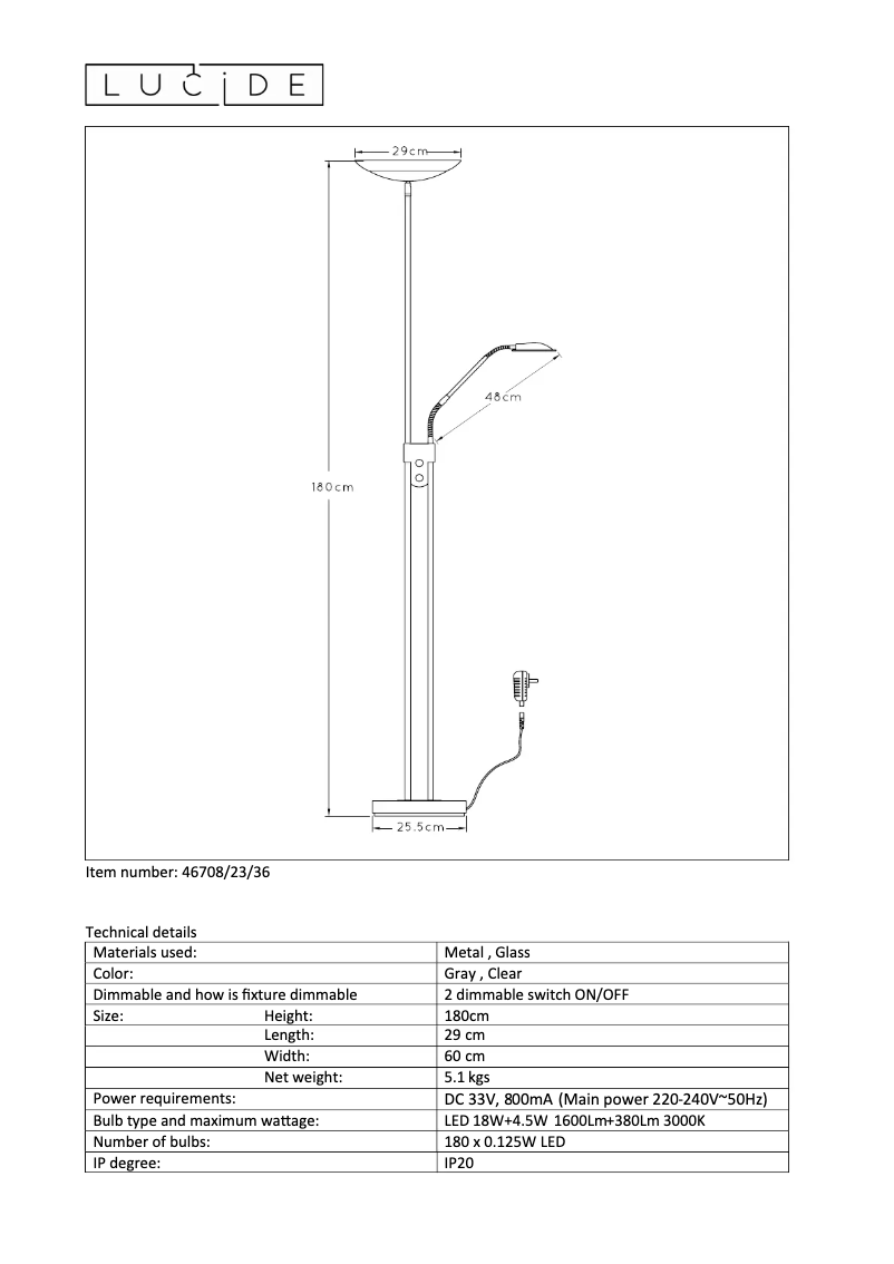 Página nº 1 - Manual de usuario Lucide Ziggy led 46708/23/36