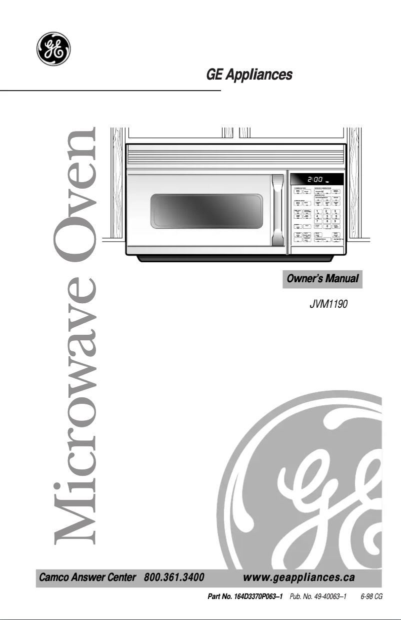 Imagen de la primera página del manual del dispositivo JVM1190BYC