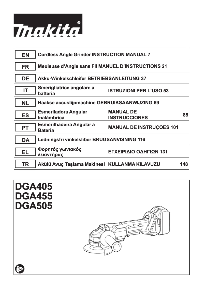 Página 1 del manual Manual de usuario Makita DGA505