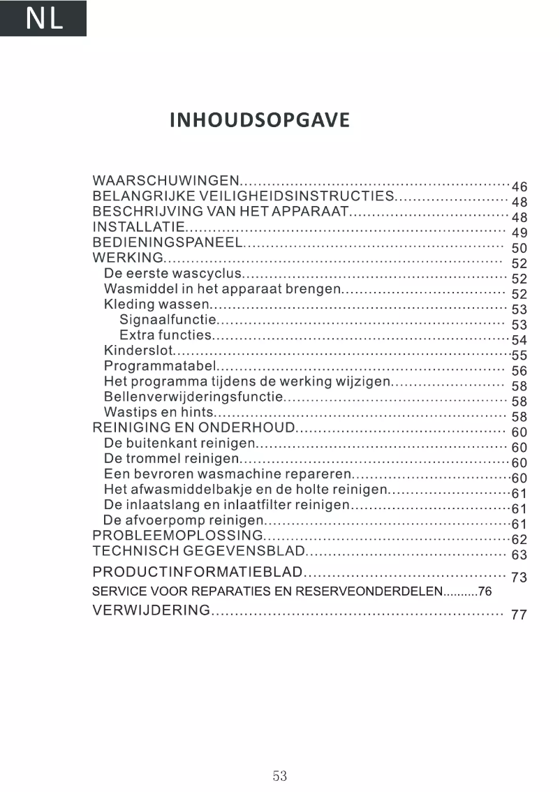 Imagen de la primera página del manual del dispositivo FP6120WHEU
