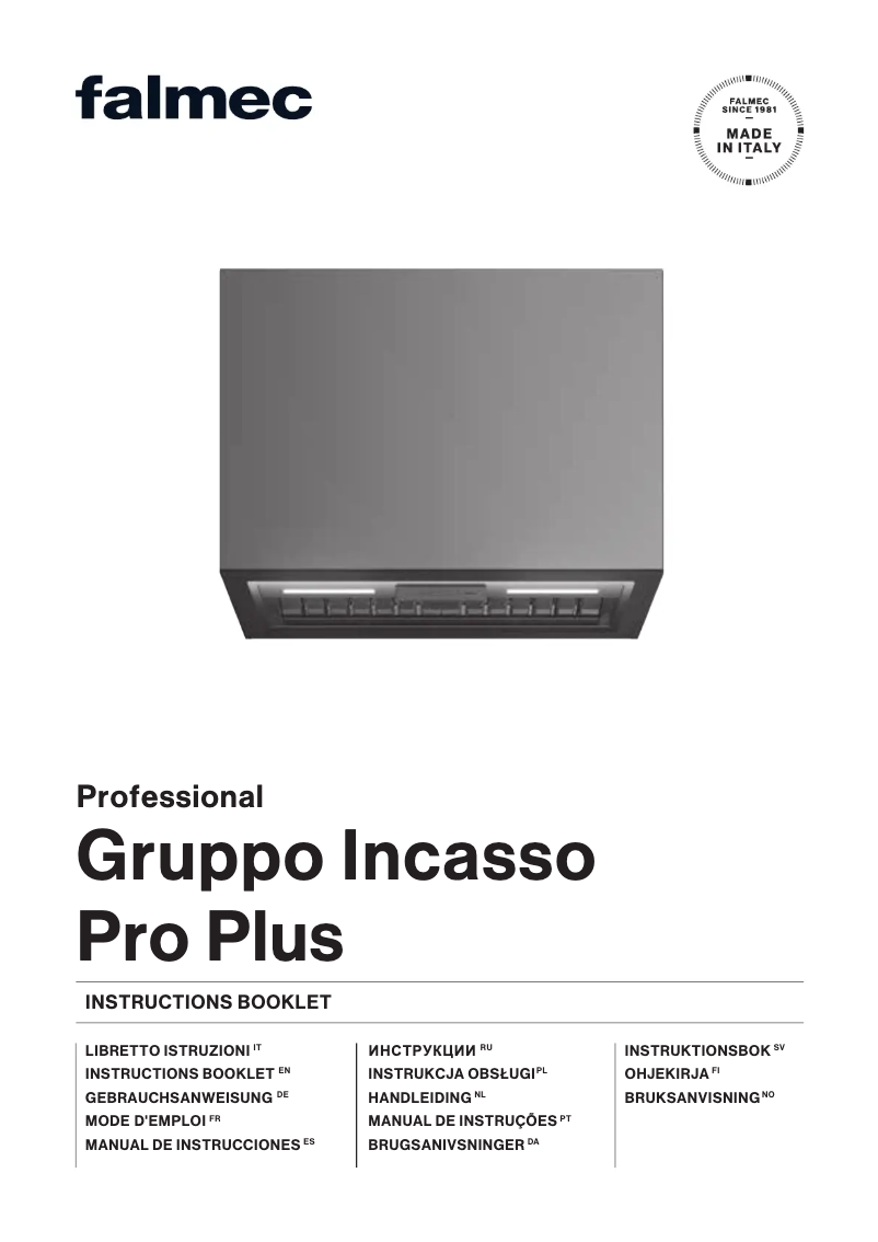 Imagen de la primera página del manual del dispositivo Gruppo Incasso Plus Pro