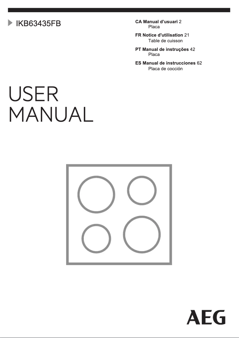 Página 1 del manual Manual de usuario AEG IKB63435FB