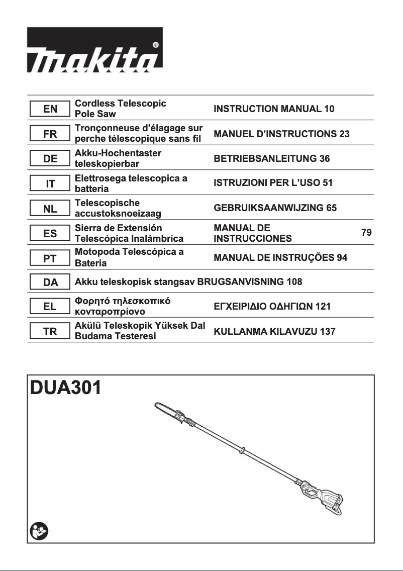 Página 1 del manual Ficha técnica Makita DUA301Z