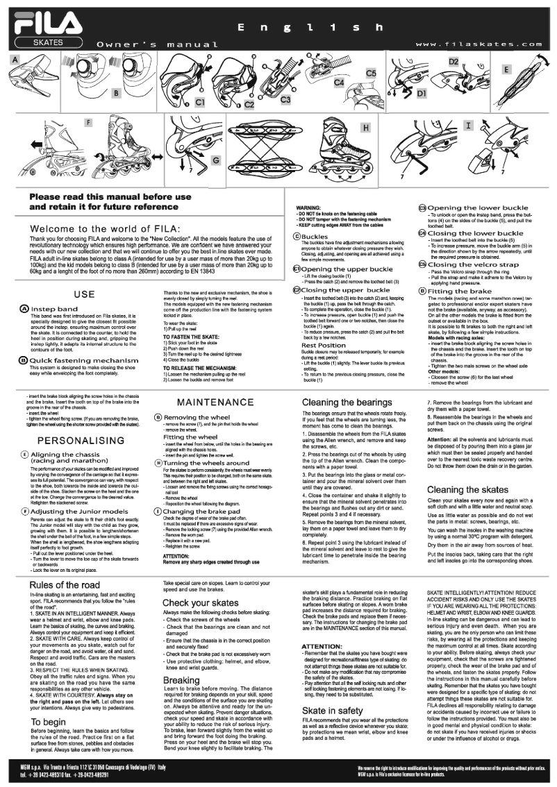 Página 1 del manual Manual de usuario FILA Primo Air Flow