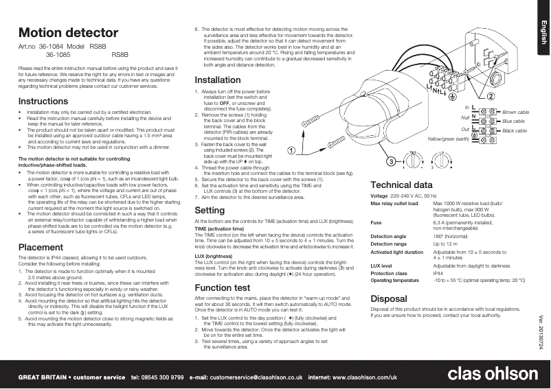Página 1 del manual Manual de usuario Cotech RS8B